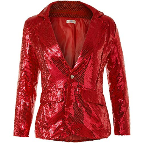 Dressforfun Paillettenjas dames - Rood XL