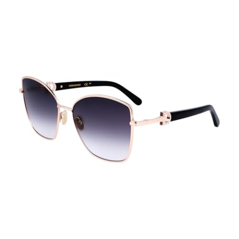 Salvatore Ferragamo Unisex SF312SR zonnebril, 771 Rose Goud/Grey Gradient, 60, 771 Rose Goud/Grey Gradient, 60