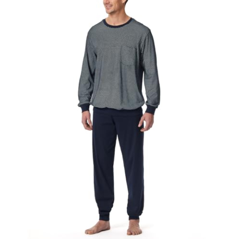 Schiesser Pyjama lang met manchetten - Nightwear set, Nachtblauw 182196, 60