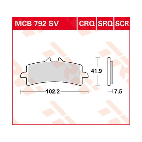 TRW Lucas MCB792CRQ schijfremblok, carbon zonder ABE