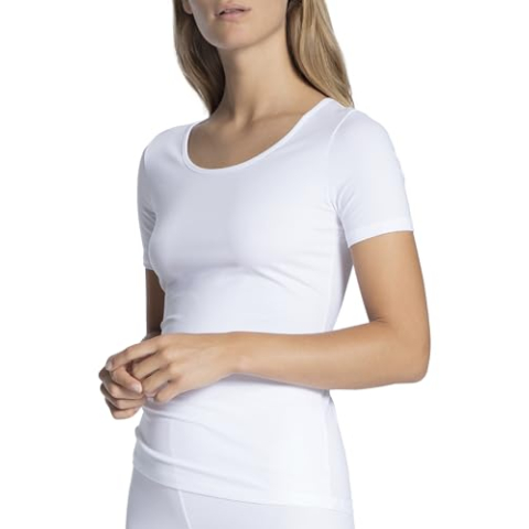 CALIDA Natural Comfort T-shirt voor dames, wit, 44-46