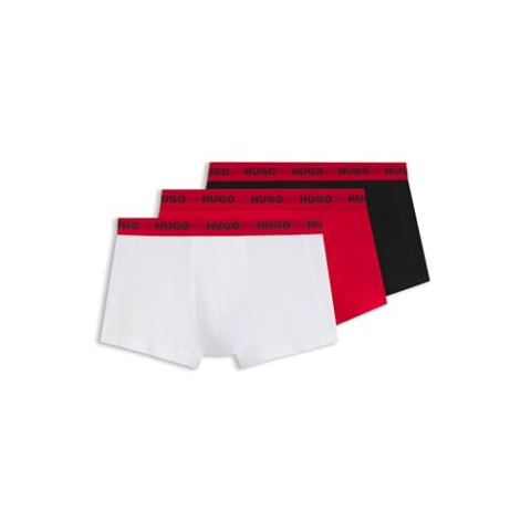 HUGO Heren Trunk Triplet Pack Drie-Pack van Stretch-Katoen Trunks met Logo taillebanden, Open Diversen972, L
