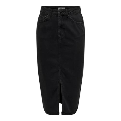 ONLY ONLBIANCA jeansrok voor dames, Washed Black, XS