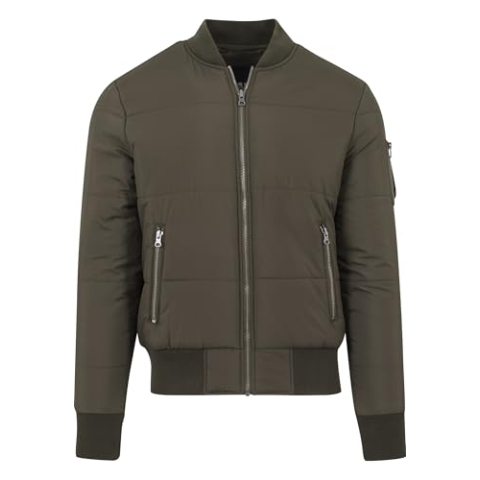 Urban Classics Heren Jas Basic Quilt Bomber Jacket, groen (olijf 176), L