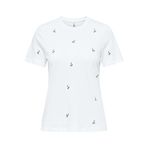 Onlketty Life S/S O-Neck Top Box Cs JRS, wit (bright white), XS
