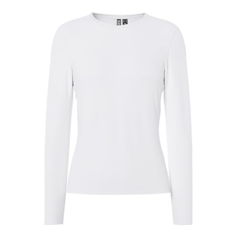 PIECES Pcsirene Ls Tee Noos Top met lange mouwen voor dames, Wit (helder wit), XS