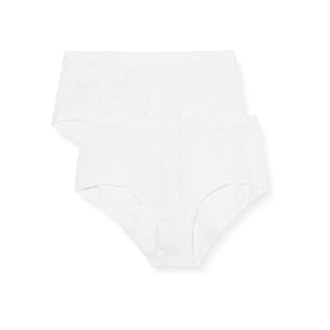 Playtex Damesslip, midi-katoen, ultracomfortabel, 2 stuks, wit, 42, Wit, 42
