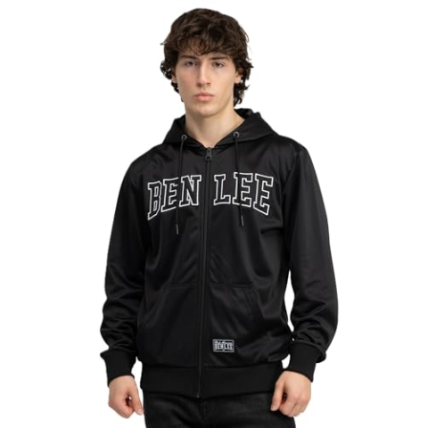 BENLEE trainingsjack met capuchon voor heren Regular Fit DOYLE, zwart/wit, XXL