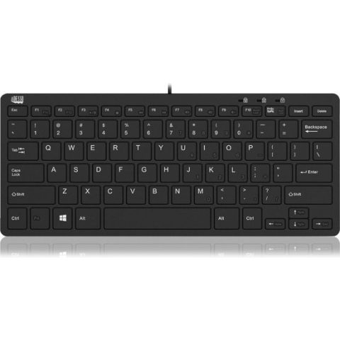Adesso AKB-510HB - Mini toetsenbord zonder numeriek gedeelte - Inclusief USB hub - 28,6 x 12,1 x 1,8 cm