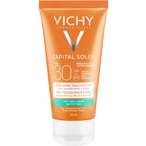 Vichy Capital Soleil SPF30 Dry Touch Zonnecrème Gemengde tot Vette Huid - Gelaat 50ml