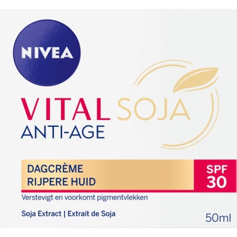 NIVEA VITAL Soja Anti-Age Beschermende Dagcrème - Rijpe huid - SPF 30 - Vermindert pigmentvlekken - Met Sojaextract - 50 ml