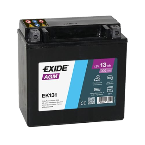 Exide EK131 EK Backup 131 Backup AGM 12V 12AH 200A, zwart