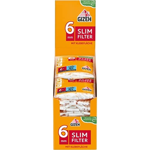 Gizeh Slim Filter zes mm met lijm oppervlak (20 x 120 stuks)