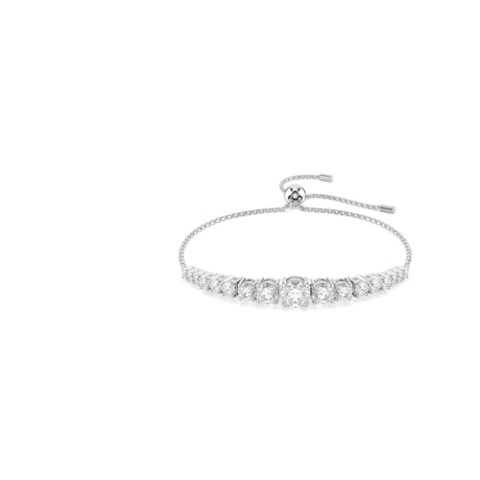 Swarovski Matrix armband, Kleurverloop van Ronde slijpvormen, Wit, Rodium toplaag