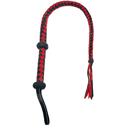 Leather SM garde, leer, 90 cm, rood/zwart