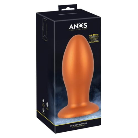 ANOS Zachte buttplug met zuignap Bruin 21 cm