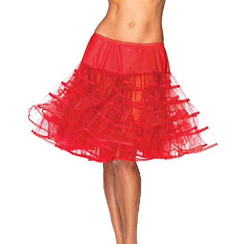 Leg Avenue 83043 - Mittleren länge Petticoat, Einheitsgröße, rot