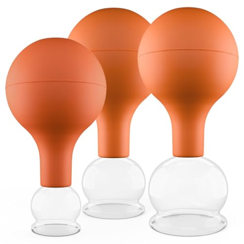 Pulox Schepglazen set echt glas met zuigbal 3-delig bruin - klein