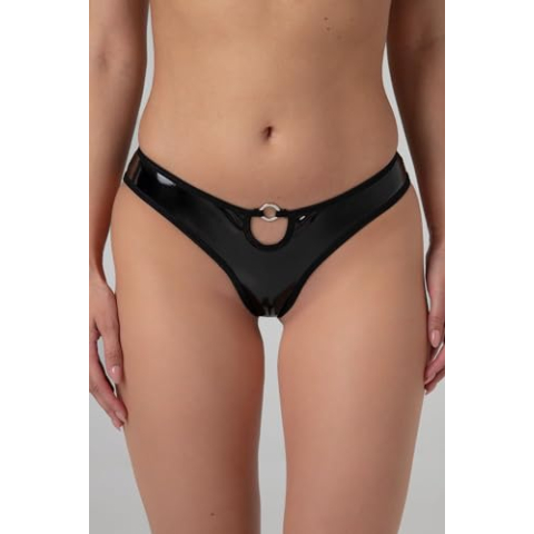 String Dark Desire met open kruisopening - zwart