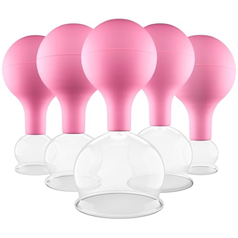 Pulox Schepglazen set echt glas met zuigbal 5-delig roze