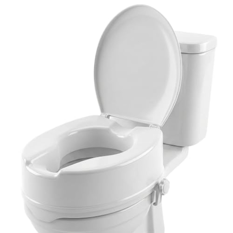 Toiletverhogerc 10 cm | Met deksel | In hoogte verstelbare | Titán | Mobiclinic