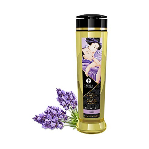 Shunga Sensation/Lavend Erotische massageolie Transparent 240 ml
