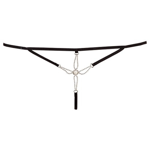 Cottelli LINGERIE String met bandjeslook Zwart S/M