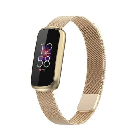 By Qubix - Compatible met Fitbit Luxe - Milanese bandje - Vintage goud - Compatible fitbit bandje