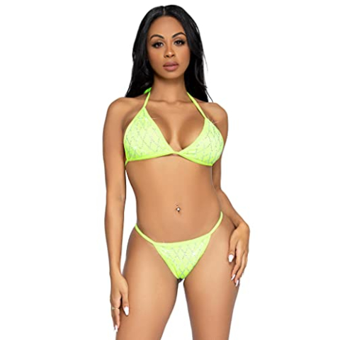 Leg Avenue Domino Bikini Set, L (Limoen)
