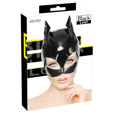 Black Level Vinyl Head Mask voor damen Zwart One size