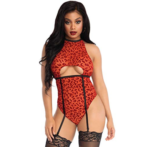 LEG AVENUE Rueckenfreier Strumpfhalter-Body, 1 Stück