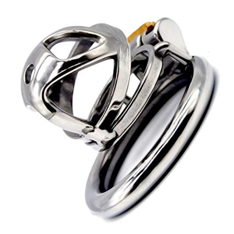 Bondage Masters Bondage Masters Medische Graad RVS Mannen Kuisheidsapparaat, Toegevoegd Urinebuis, 50mm Back Ring
