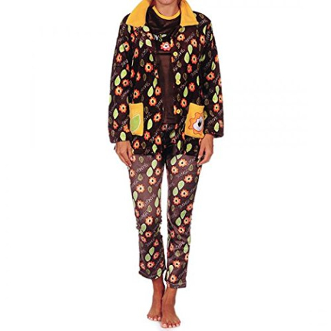 Cucuc - Set badjas + pyjama voor dames, bruin, L
