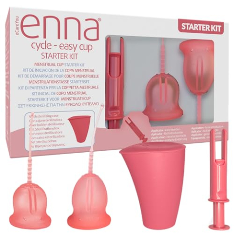 enna Cyclus Starter Kit EASY 2 menstruatiecups + applicator + sterilisatie- en transportbox
