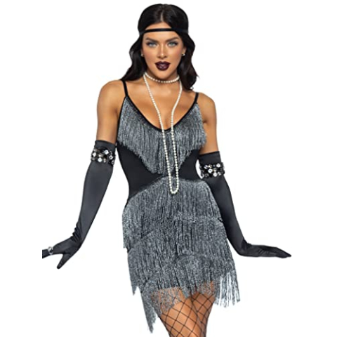 Leg Avenue Carnaval Kostuum Dazzling Flapper, L (zwart)