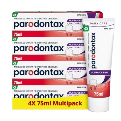 Parodontax Ultra Clean Dagelijkse Tandpasta Tegen Bloedend Tandvlees, 4X75ml