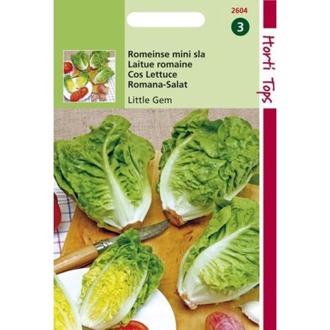 Hortitops Zaden - Bindsla Romeinse mini sla - Little Gem - Sucrine