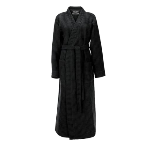 LINNICK Wafel Badjas Kuitlengte - black - L