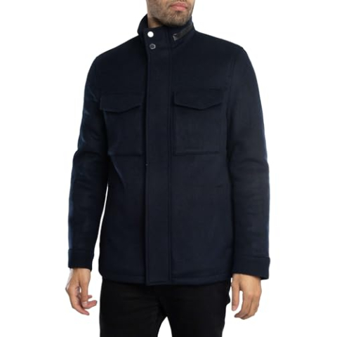 Ted Baker Heren Knowl Funnel Neck veldjack, Blauw, M
