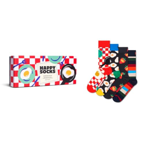 Happy Socks 4-Pack Food Gift Set Katoen Sokken Unisex Rood 36-40