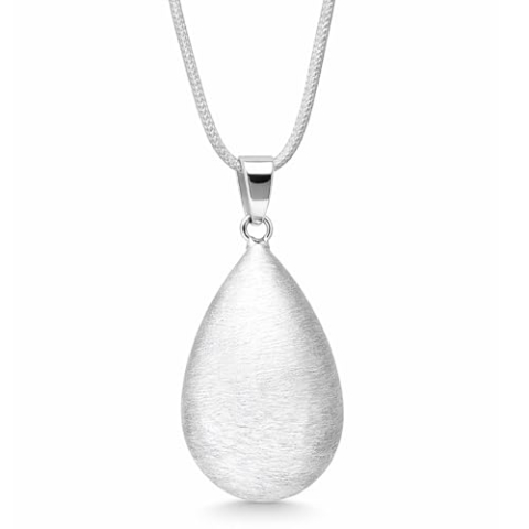 Bola hanger Drop Shape brushed effect in silver plating