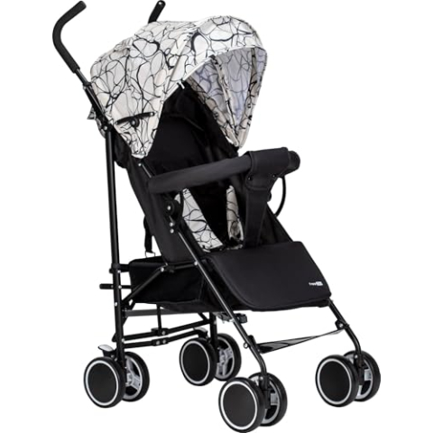 Eenvoudige kinderwagen zwart/wit