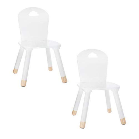 Atmosphera kinderstoelen voor kinderen, wit, 2 stuks