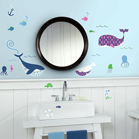 Room Mates 54362 muursticker "Wale", meerkleurig