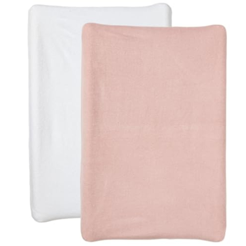 Aankleedmat, wit/roze, 2 stuks