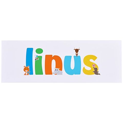 Little Helper LINUS3084-15DE canvasdruk gepersonaliseerd, jongensnaam, linus, groot, 30 x 84 x 4 cm