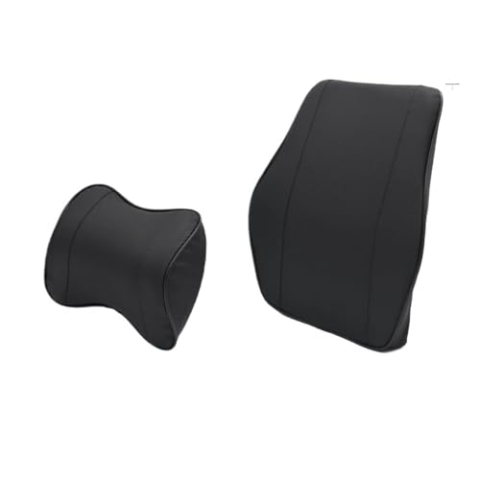 Hoofdsteun voor de auto Car Neck Headrest Pillow Rest Head Support Cushion Car Breathable Memory Foam Slow Rebound Guard(1 set Black)