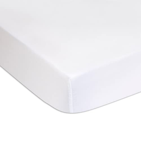 Set van 2 bamboe badstof matrasbeschermers voor kinderbedje 70 x 140 cm