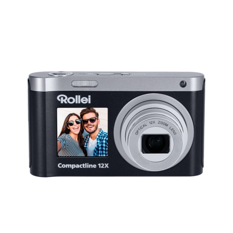 Digitale camera, 64 MP, 4K, Rollei Compactline, 12x optische zoomcamera voor vlogging met dubbel display, draagbaar voor beginners, digitale camera, digitale machine, fotocamera