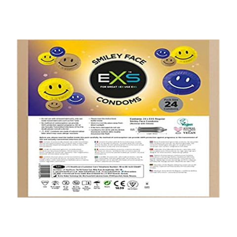 Exs Smiley Face Condoms - 24 pack